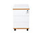 Caisson de bureau à roulettes Zo | 3 tiroirs | HxLxP 585 x 405 x 500 mm | Blanc avec bordure chêne | Novigami